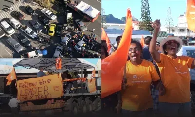 Défilé de voitures orange dans le fief de Pravind Jugnauth 