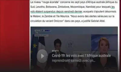 Variant Omicron : Maurice parmi les pays placés en «zone rouge écarlate» par La France ; des vols suspendus jusqu’à samedi 