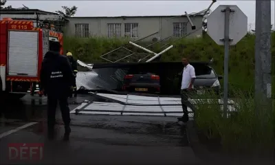 Bagatelle : une structure en tôle tombe sur une voiture