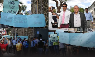 Affaire des sextos : des partisans de Kalyan Tarolah manifestent devant les Casernes centrales