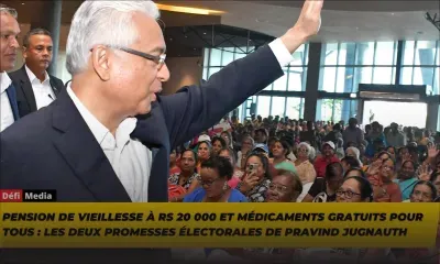 Pension de vieillesse à Rs 20 000 et médicaments gratuits pour tous : les deux promesses électorales de Pravind Jugnauth