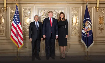 New York : Pravind Jugnauth pose pour la photo souvenir en compagnie du couple Trump