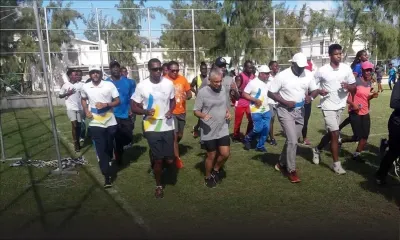 Pravind Jugnauth fait du jogging avec des athlètes rodriguais