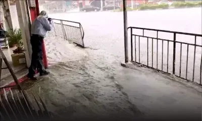 Fortes pluies : Les trottoirs de Curepipe sous les eaux