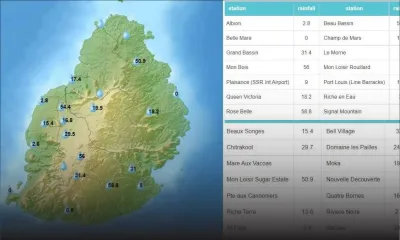 Avis de fortes pluies : Rose-Belle la région la plus arrosée 