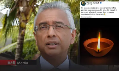 Le PM : «Mo bannes pensées avec bannes familles ki fine perdi zot bannes proches»