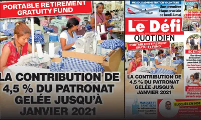 Voici la Une du Defi Quotidien de ce lundi 04 mai 2020