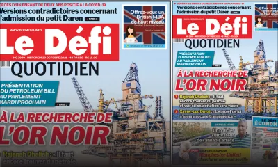 Voici la Une du Défi Quotidien de ce mercredi 20 Octobre 2021
