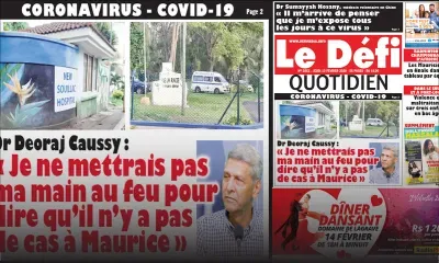 Voici la Une du Défi Quotidien de ce jeudi 13 février 2020