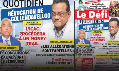 Voici la Une du Defi Quotidien de ce vendredi 26 2020