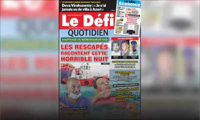 Voici la Une du Defi Quotidien de ce Mercredi 02 Septembre 2020