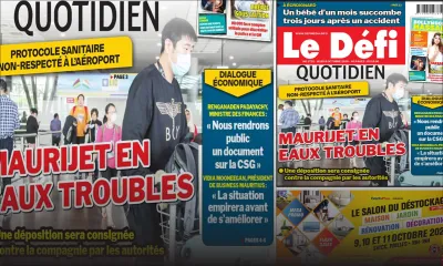 Voici la Une du Défi Quotidien de ce Jeudi 08 Octobre 2020