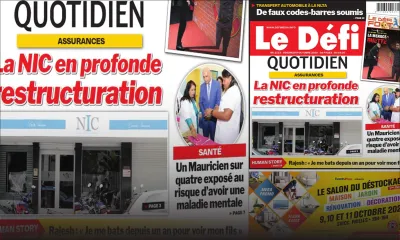 Voici la Une du Défi Quotidien de ce Vendredi 09 Octobre 2020