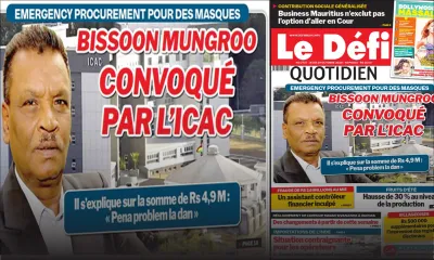 Voici la Une du Défi Quotidien de ce jeudi 29 octobre 2020