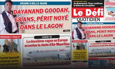 Voici la Une du Défi Quotidien de ce lundi 09 novembre 2020