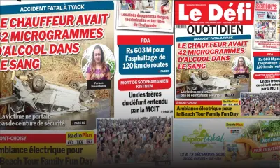 Voici la Une du Défi Quotidien de ce lundi 07 décembre 2020
