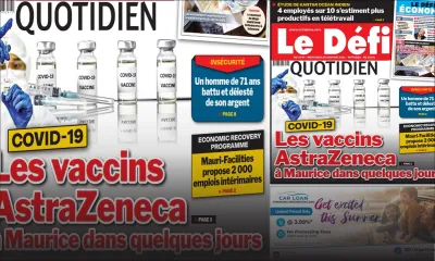 Voici la Une du Défi Quotidien de ce mercredi 20 janvier 2021