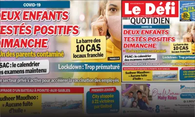Voici la Une du Défi Quotidien de ce lundi 08 mars 2021