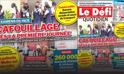 Voici la Une du Défi Quotidien de ce mercredi 31 mars 2021