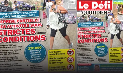 Voici la Une du Défi Quotidien de ce jeudi 01 avril 2021
