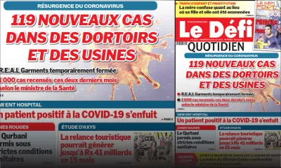 Voici la Une du Défi Quotidien de ce vendredi 16 juillet 2021