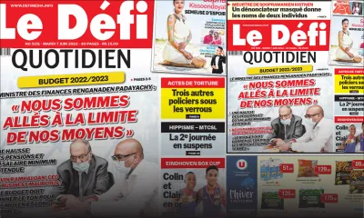 Voici la une du Défi Quotidien de ce mardi 07 Juin 2022