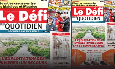 Voici la une du Défi Quotidien de ce vendredi 30 Décembre 2022