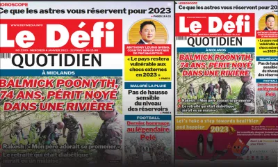 Voici la une du Défi Quotidien de ce mercredi 04 Janvier 2023