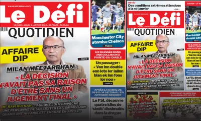 Voici la une du Défi Quotidien de ce lundi 09 Janvier 2023