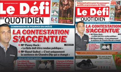 Voici la une du Défi Quotidien de ce mardi 10 Janvier 2023
