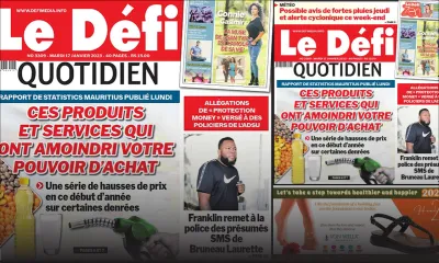 Voici la une du Défi Quotidien de ce mardi 17 Janvier 2023