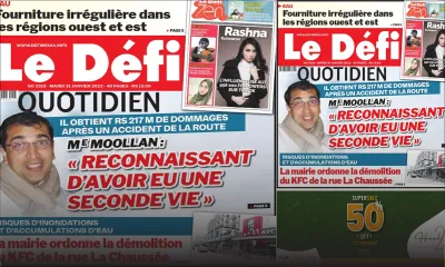 Voici la une du Défi Quotidien de ce mardi 31 Janvier 2023