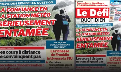 Voici la une du Défi Quotidien de ce mercredi 01 Février 2023