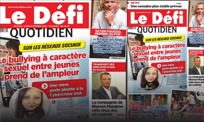 Voici la une du Défi Quotidien de ce Lundi 06 Février 2023