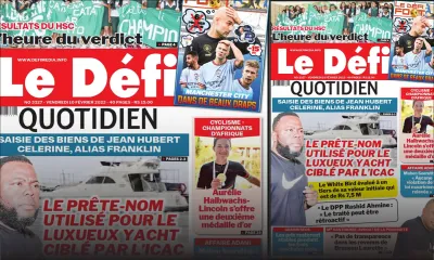 Voici la une du Défi Quotidien de ce Vendredi 10 Février 2023