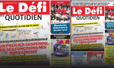 Voici la une du Défi Quotidien de ce Lundi 20 Mars 2023