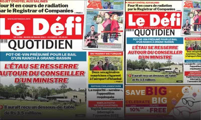 Voici la une du Défi Quotidien de ce Mardi 28 Mars 2023