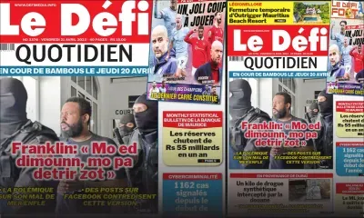 Voici la une du Défi Quotidien de ce Vendredi 21 Avril 2023