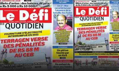Voici la une du Défi Quotidien de ce Lundi 01 Mai 2023