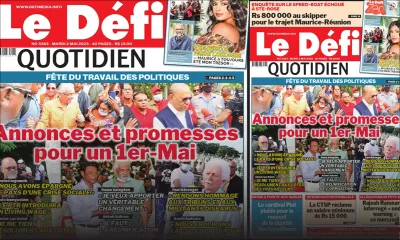 Voici la une du Défi Quotidien de ce Mardi 02 Mai 2023