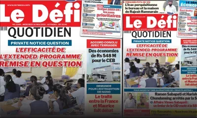 Voici la une du Défi Quotidien de ce Mercredi 10 Mai 2023