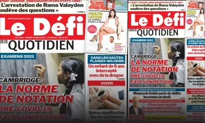Voici la une du Défi Quotidien de ce Mardi 16 Mai 2023