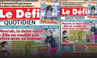 Voici la une du Défi Quotidien de ce Vendredi 19 Mai 2023
