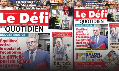 Voici la une du Défi Quotidien de ce Vendredi 02 Juin 2023