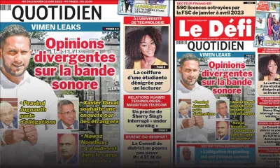 Voici la une du Défi Quotidien de ce Mardi 13 Juin 2023