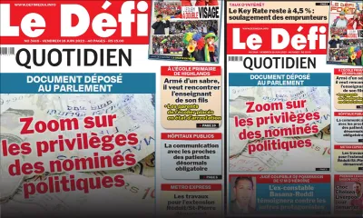 Voici la une du Défi Quotidien de ce Vendredi 16 Juin 2023
