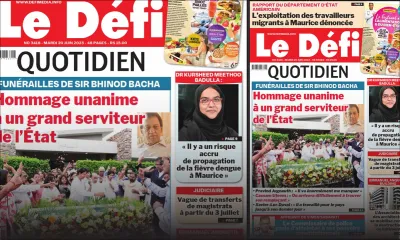 Voici la une du Défi Quotidien de ce Mardi 20 Juin 2023