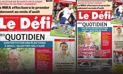 Voici la une du Défi Quotidien de ce Lundi 10 juillet 2023