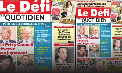 Voici la une du Défi Quotidien de ce Mardi 11 juillet 2023
