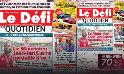 Voici la une du Défi Quotidien de ce Mardi 01 Août 2023